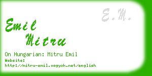 emil mitru business card